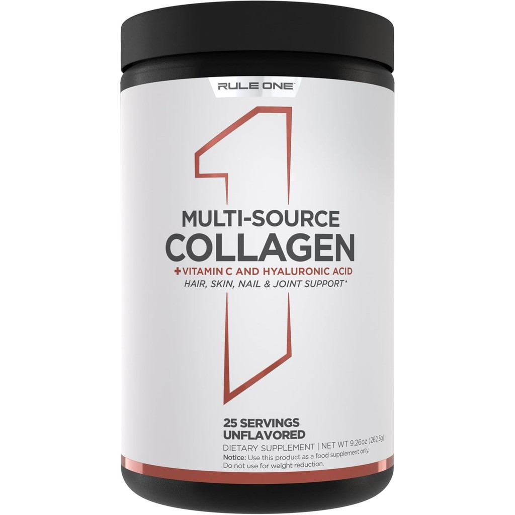 Rule 1 Multi-Source Collagen Powder - Bovine, Chicken, Fish & Eggshell Collagen Sources + Hyaluronic