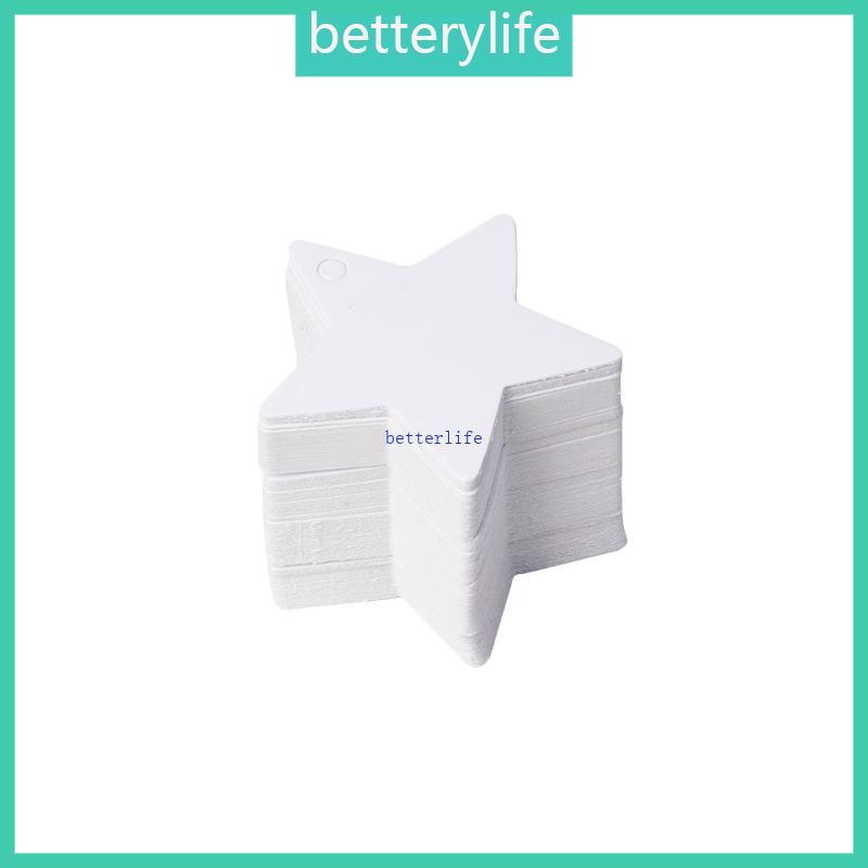 BTF 100 ชิ้น Star Shape Blank Kraft Paper Card Hang Tag Label Christmas Wedding