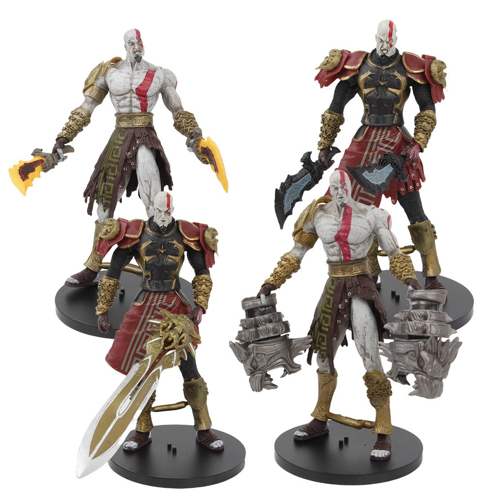 New God of War Kratos Head-Removing God of War Kratos Fire Version Articulated Action Figure Medieva