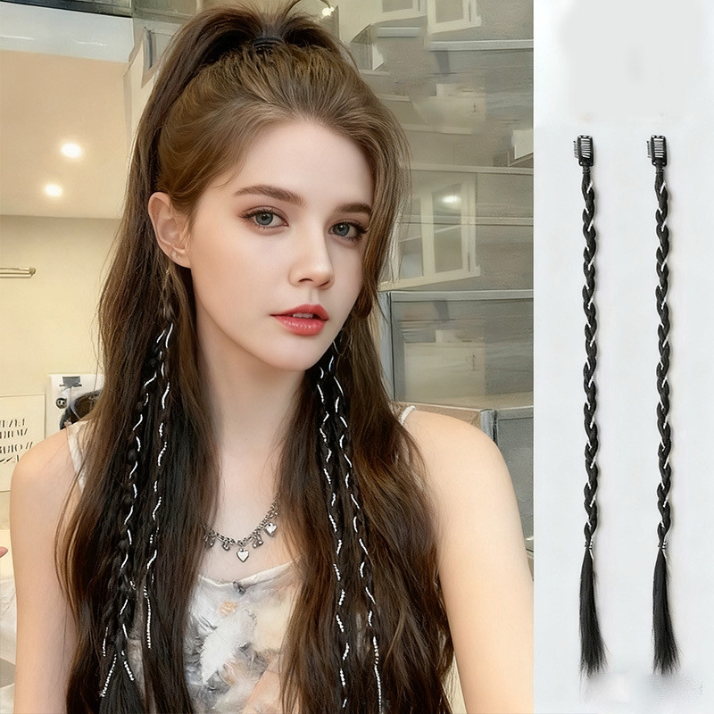 ยุโรปอเมริกันวิกผม Braids ผู้หญิงสกปรก Braids หางม้า y2k หวาน Cool Twist Braids มวย Braids สาวร้อนถั