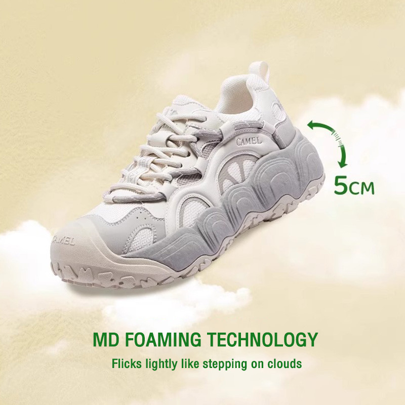 CAMEL CROWN รองเท้าผ้าใบผู้หญิง สไตล์ chunky สำหรับสวมใส่กลางแจ้งและการลำลอง - รูปที่ 2