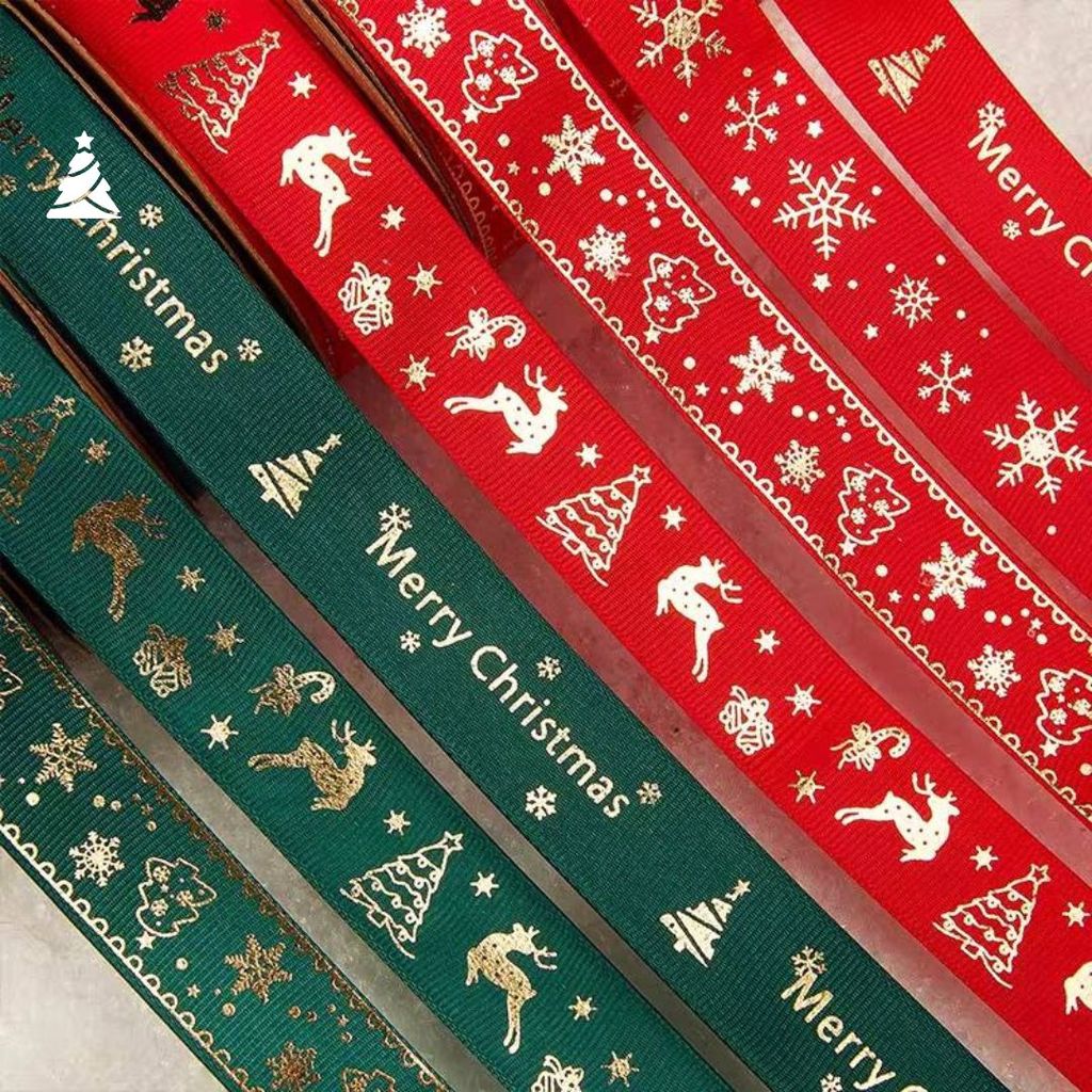 ริบบิ้นพิมพ์ลายคริสต์มาส ปีใหม่ ตรุษจีน ขนาดกว้าง 1 ซม. และ 2.5 ซม. - รูปที่ 2