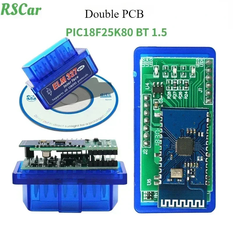 Super Mini Elm327 V 1.5 Pcb คู่สําหรับ Android Pic18f25k80 Universal รถเครื่องมือวินิจฉัย Obd2 Proto