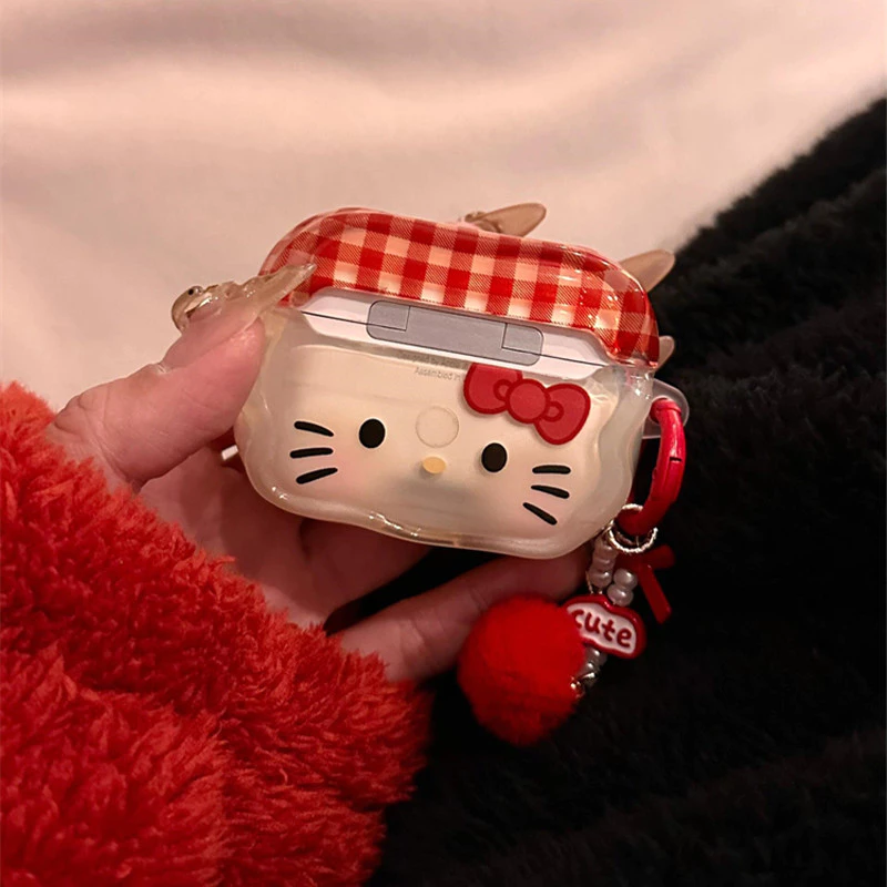 เคสหูฟัง Case เคสซิริโคน เคสหูฟังไร้สาย เคสหูฟังลายสก็อตสีแดง เคสหูฟังบลูทูธ เหมาะสำหรับ AirPods 3