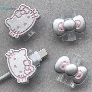 ฝาครอบป้องกันสายเคเบิลข้อมูล เคสป้องกันสายเคเบิลข้อมูลสร้างสรรค์ชุด Kitty เคสป้องกันสายเคเบิลข้อมูลโปร่งใสเหมาะสําหรับIP