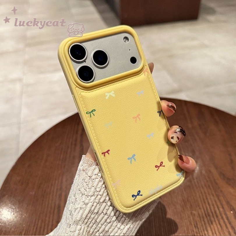 ใช้งานร่วมกับ iPhone 17 16 15 14 13 12 11 Pro Max X Xr Xs Max 7 8 Plus SE2020 เคสโทรศัพท์ Ins น่ารักสีสันโบว์หนังนุ่มปกหลัง - รูปที่ 2