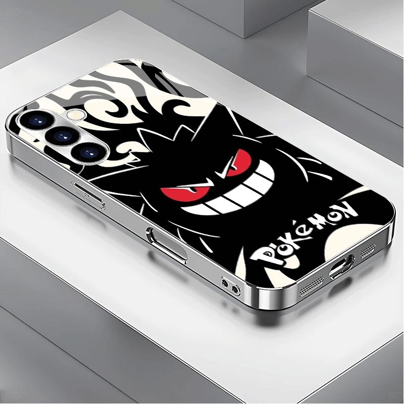 SAMSUNG สีสันPokémon (08) หรูหราชุบกรอบเคสโทรศัพท์สําหรับSamsung Galaxy S22 S23 S24 S25 Ultra A23 A2