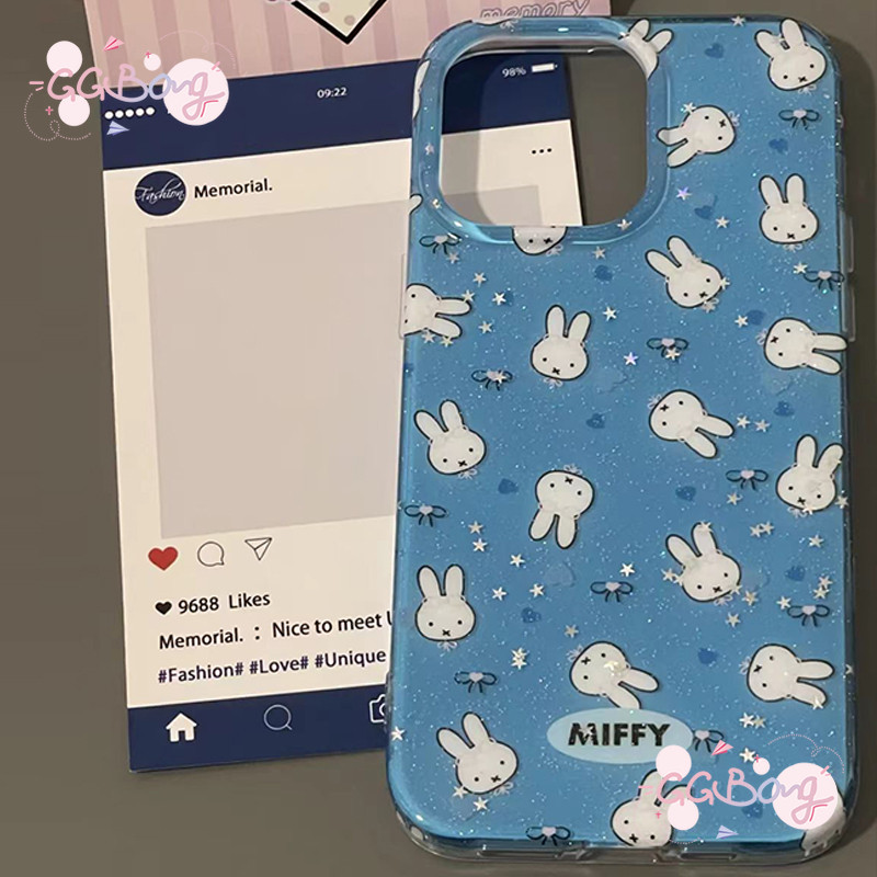 สำหรับ IPhone 13 15 17 air 16 11 14 12 Pro Max 15 14 16 Plus ปกการ์ตูน IMD กระต่ายมิฟฟี่สตรอเบอร์รี่ดาวแวววาวน่ารัก - รูปที่ 2