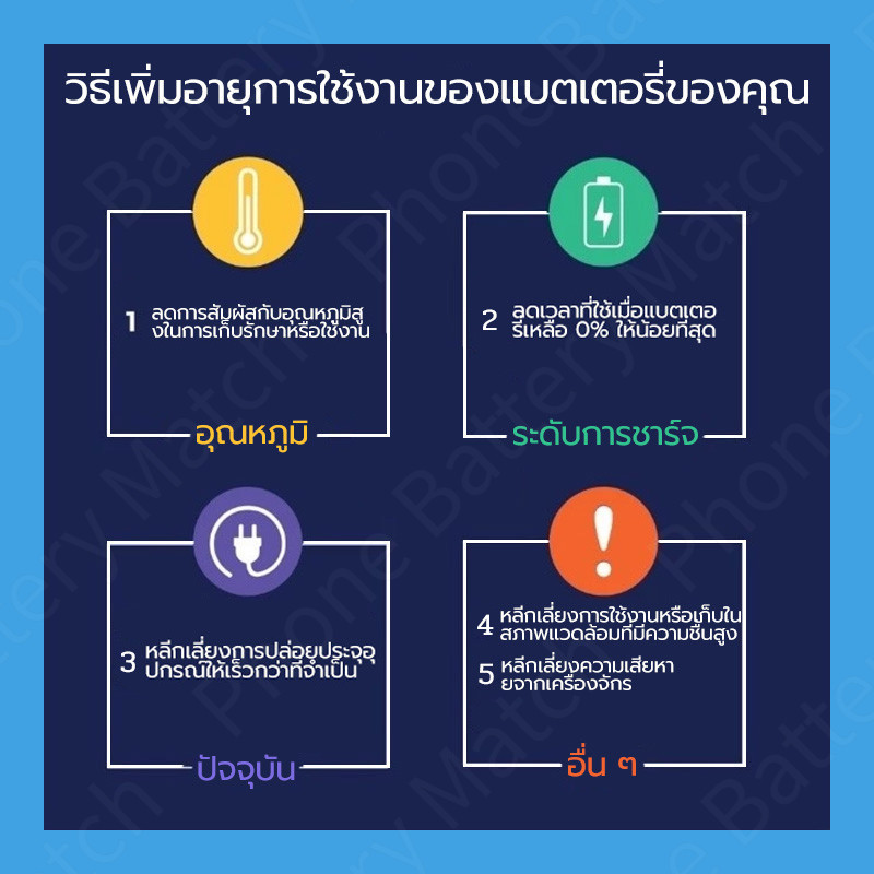 โทรศัพท์มือถือ Battery Vivo Y11/Y12/Y15/Y17/Y3/Y3S B-G7 5000mAh วีโว่ ประกัน แบตเตอรี่ รับประกัน1ปี ส่งสินค้าภายในวัน - รูปที่ 5