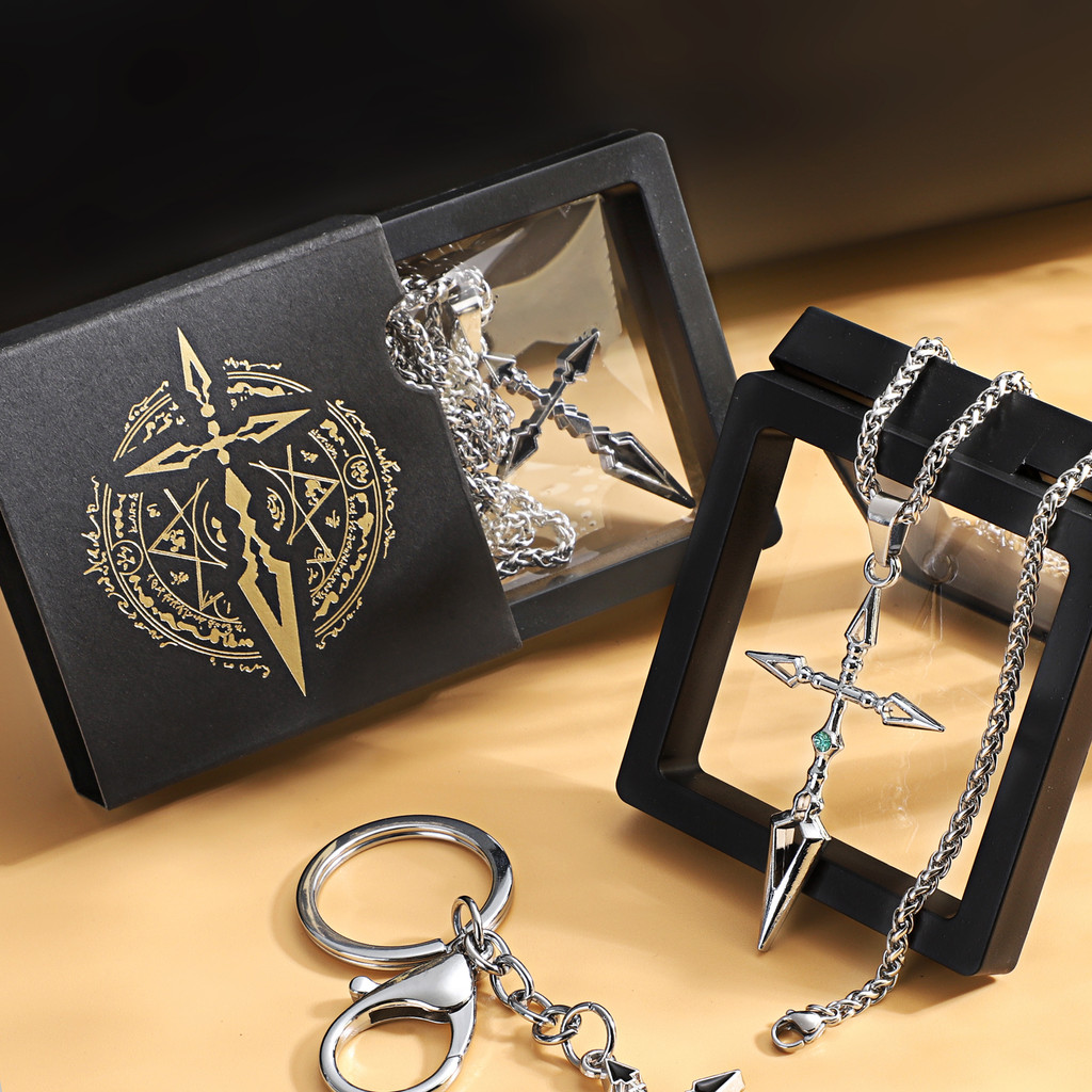 Fate Cross Key Chain Destiny Night จี้สร้อยคอ Amemiya Kiriji Order Mantra จี้ Saber เครื่องประดับ