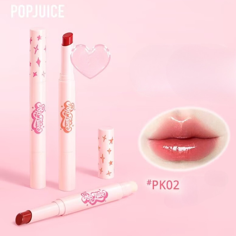 POPJUICE ลิปสติกแบบปากกา แปรงลิปกำมะหยี่ 2-in-1 แมทท์ ไม่ติดแก้ว ดูเป็นธรรมชาติ ติดทนนาน เรียบเนียน