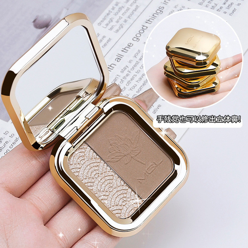 MGL Matte High Gloss คอนซีลเลอร์ All-in-One Palette แต่งหน้าจมูก Shadow Double Brightening Facial คอ