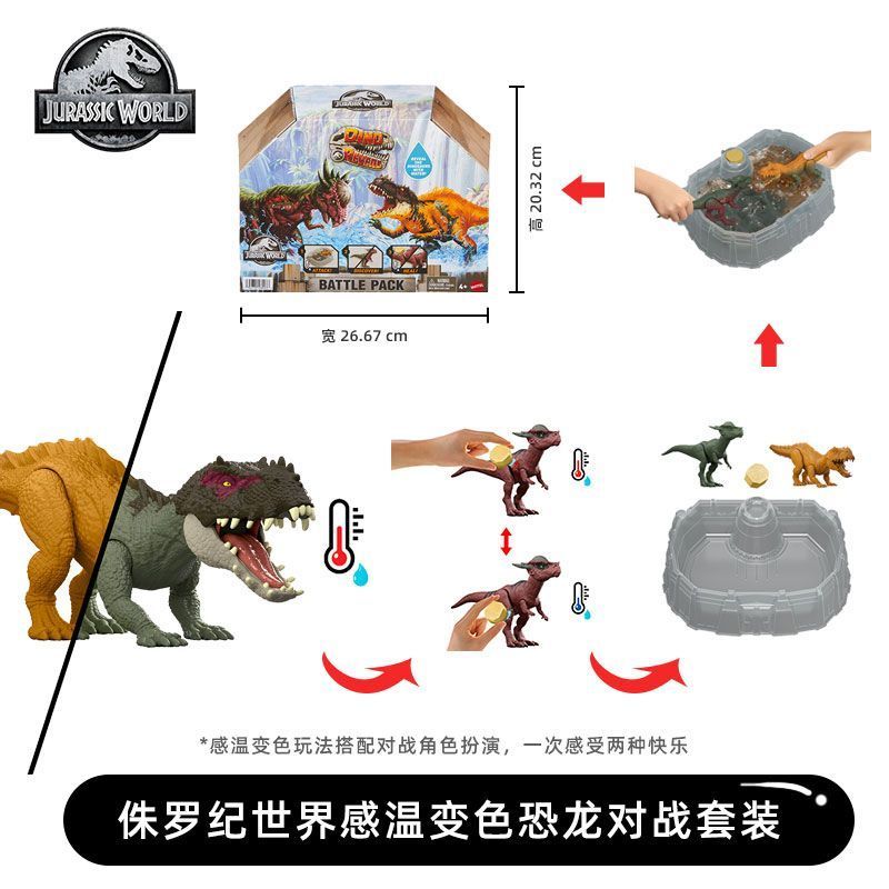 พร้อมสต็อก Jurassic World ชุดรบไดโนเสาร์เทอร์โมโครมิกของเล่นเด็กชุดใหญ่ของขวัญ