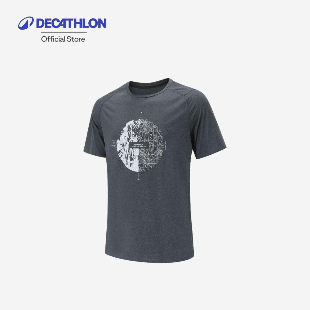 Decathlon Men'S Mh500 Short-Sleeved Hiking T-Shirt เสื้อยืดเดินป่าแขนสั้นสำหรับผู้ชาย รุ่น Mh500 - Grey