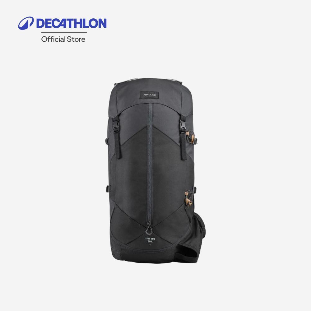 Decathlon Men'S 50L Trekking Backpack เป้เดินป่าเทรคกิ้งขนาด 50 ลิตรสำหรับผู้ชาย รุ่น Mt100 Easyfit - Black