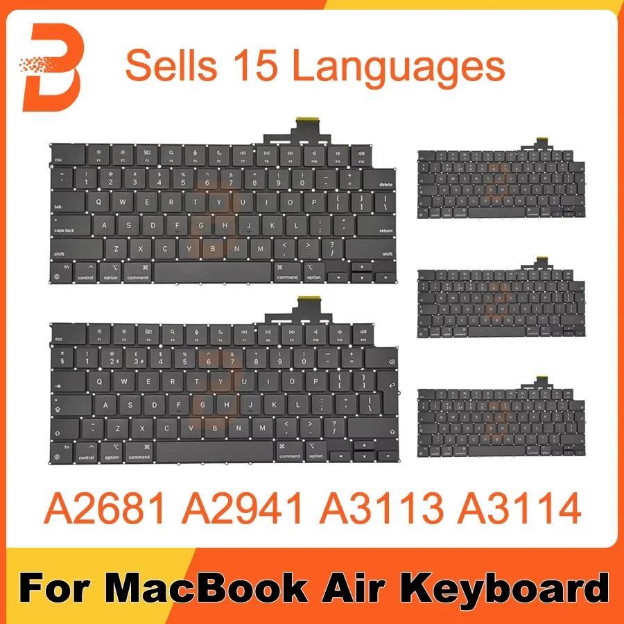 ใหม่ US UK EU ฝรั่งเศสเยอรมันสเปนอิตาลีคีย์บอร์ดสําหรับ MacBook Air M2 13.6" 15 "A2681 A2941 A3113 A3114 2022 2023 2024 ปี