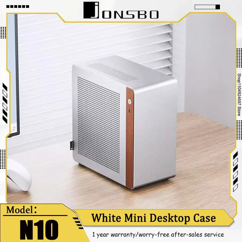 N10/nv10 Itx Mini Desktop Case สีดํา/สีขาว 3.3 มม.อลูมิเนียมสีดําวอลนัท 1u Flex Power Supply แบบพกพา
