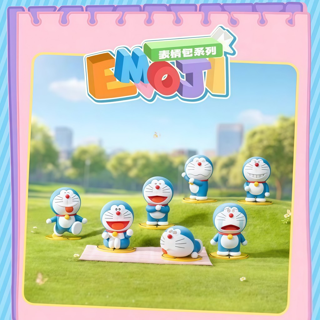 สไตล์ใหม่ 52TOYS Doraemon Emoticon Pack Series Mystery กล่องรูปสไตล์คลาสสิกอินเทรนด์ของเล่นเครื่องประดับของขวัญครบชุด