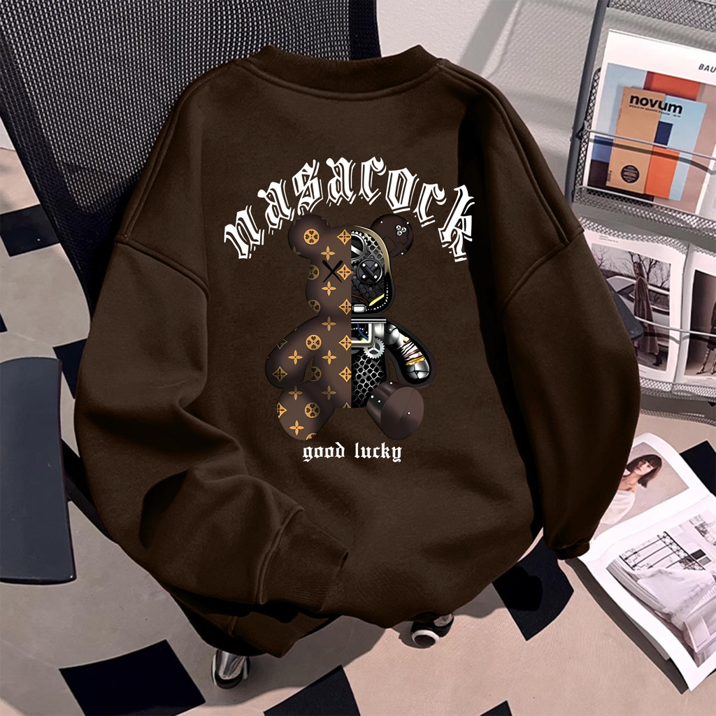 Basi💥เสื้อกันหนาว แขนยาว คอกลม สไตล์เกาหลี ลาย"nasacock" ผ้าสำลีนิ่มค่ะ สําหรับผู้ชาย และผู้หญิง