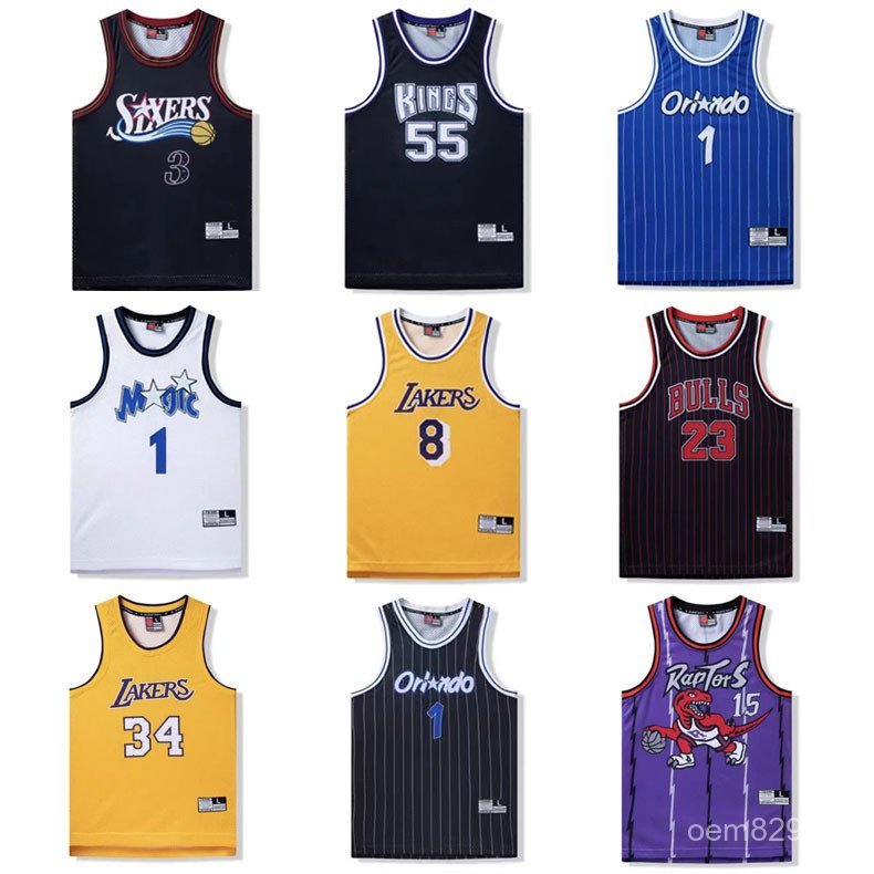 Jersey Retro 76ers ลูกบาสเก็ตบอล เสื้อผ้าทีมแอลเอ เลเกอร์ส