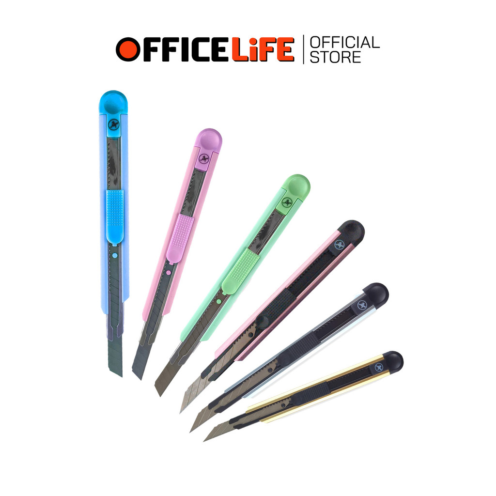 Horse (ตราม้า) มีดคัตเตอร์ คัตเรอ์ สีพลาสเทล รุ่น H-820 / H-821 ออโต้ล็อค ใบมีด 30 / 45องศา ( 1 ชิ้น