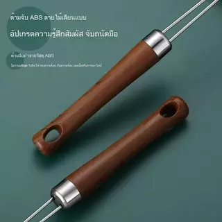 กระชอนสแตนเลส ขนาดใหญ่สำหรับใช้ในบ้าน ด้ามจับลายไม้ สำหรับตักบะหมี่ เกี๊ยว หม้อไฟ และของทอด