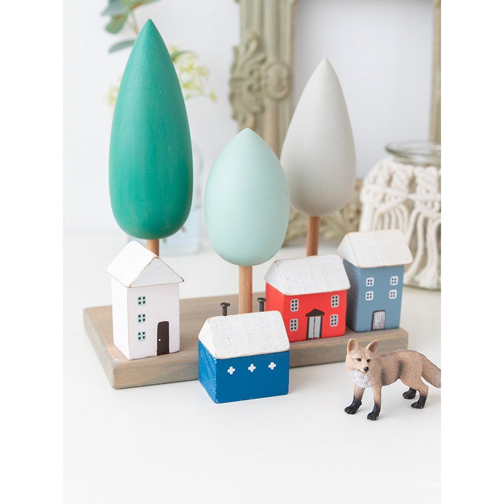 สํานักงานบ้านน่ารักตามการตกแต่งเครื่องประดับขนาดเล็กตู้หนังสือไม้อินทางเข้าสไตล์สก์ท็อปสร้างสรรค์สไต