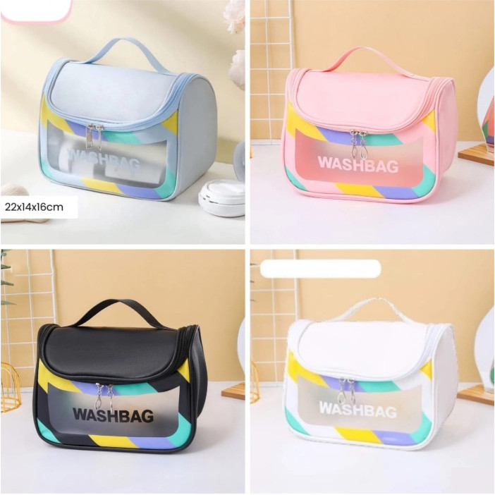 [AW] - กระเป๋าเครื่องสําอางกันน้ํากระเป๋าเดินทางแต่งหน้า Washbag โปร่งใสสายรุ้งกระเป๋าจัดระเบียบขนาด
