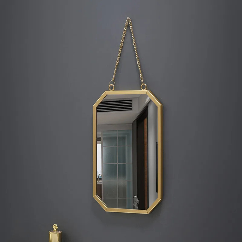 Iron square wall mirror hanging bathroom bathroom dormitory mirror hanging wall washing table wall h