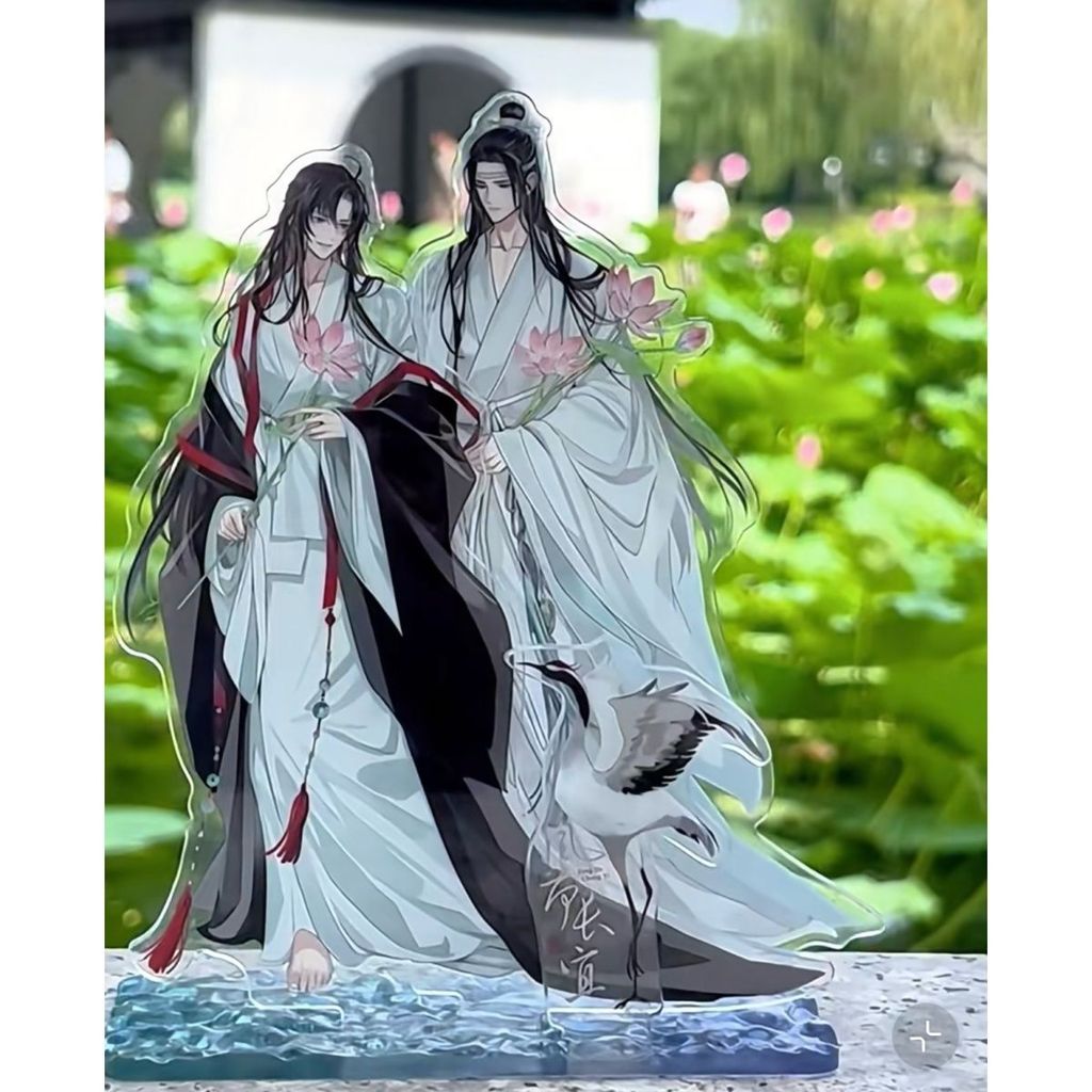 Mo Dao Zu Shi Lotus ขาตั้งอะคริลิค Wei Wuxian รูป Lan Wangji Standee จอแสดงผลอะนิเมะสินค้าคอลเลกชันตกแต่งโต๊ะเครื่องประดับ