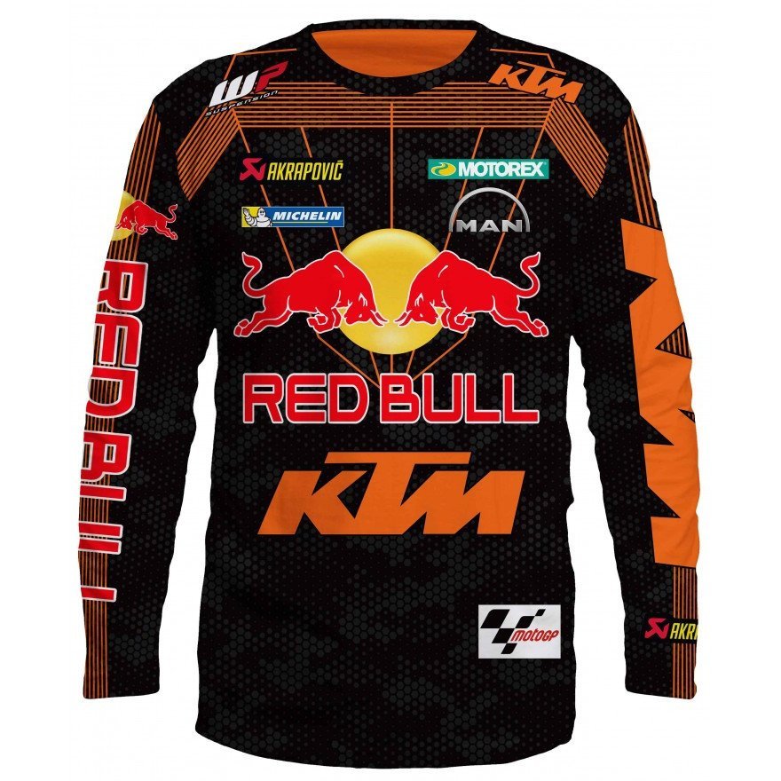 เสื้อแขนยาว KTM Red Bull ออฟโรด ออกแบบตามเทรนด์แฟชันปัจจุบันพร้อมโลโก้