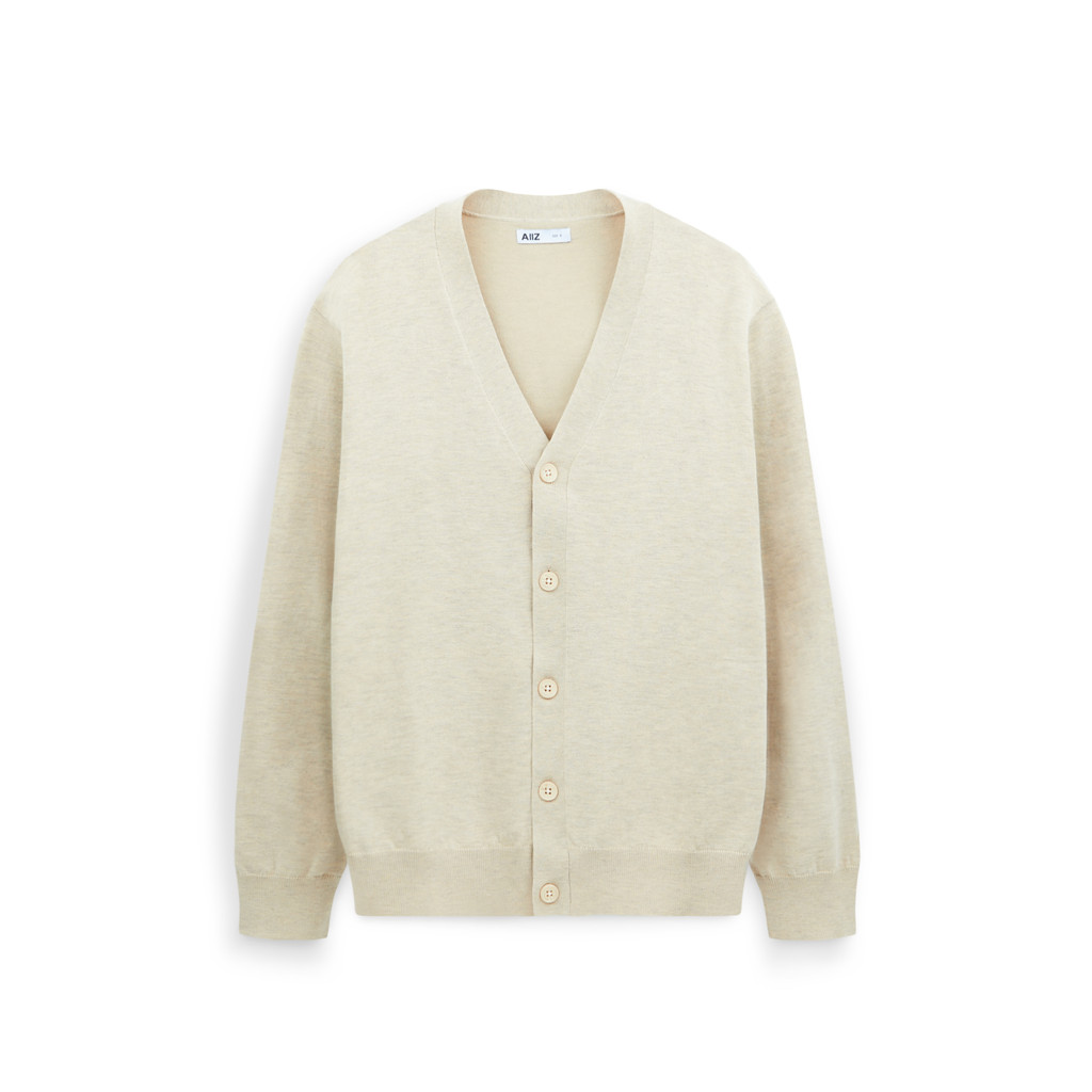 AIIZ (เอ ทู แซด) - AIIZ เสื้อคาร์ดิแกนคอวีผู้ชายผ้าถัก AIIZ Men's Flat Knit Cardigan