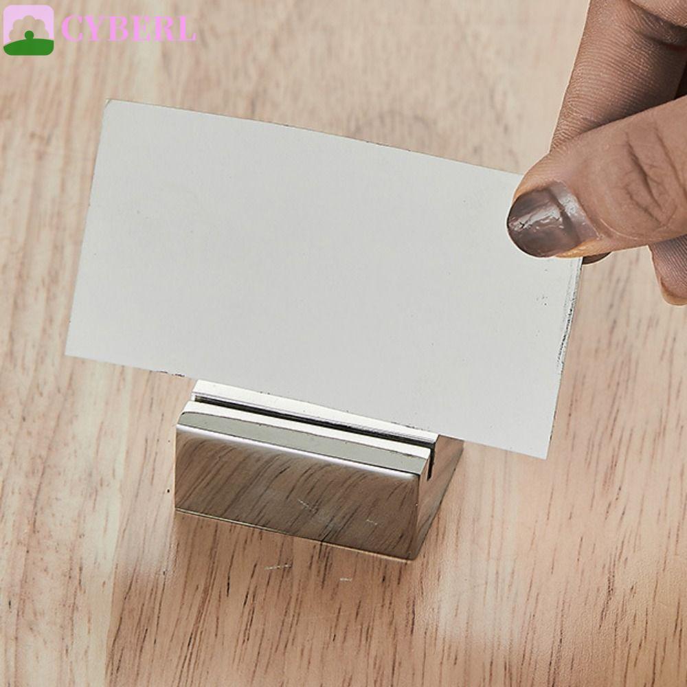 CYBERLINX Mute Memo Holder, Creative Funny Card Holder, Display Stand Stainless Steel Solid Number S