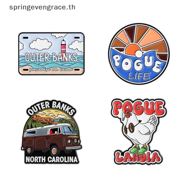 เข็มกลัดENAMEL OUTER BANKS SPRINGEVENGRACE เครื่องประดับสำหรับสะสมและของขวัญ