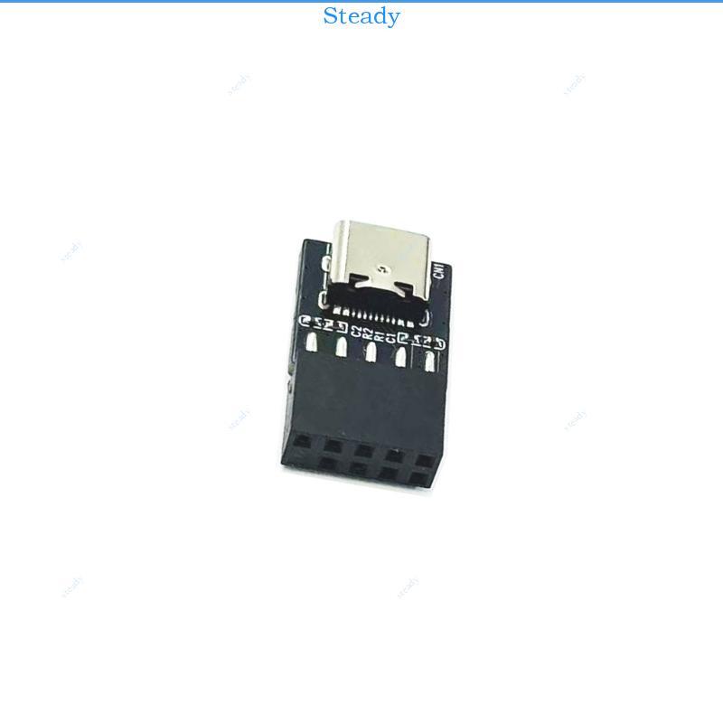 Stedy 9Pin USB Adapter Connector USB2 0 9Pin to Type C Converter สําหรับ Dongle Receiver PC เมนบอร์ด