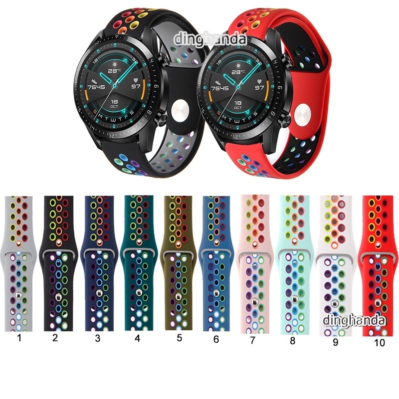 สายนาฬิกาซิลิโคนBreathableกันน้ํากีฬาสําหรับHuaweiนาฬิกาGT6 6 Pro GT 2 3 4 5 6 GT2e GT3 SE GT2 Pro G