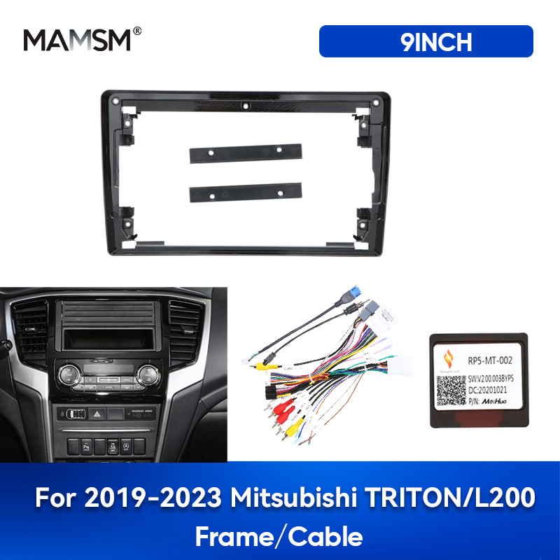 ใหม่ล่าสุด 9 นิ้วสําหรับ 2019-2023 Mitsubishi TRITON L200 รถกรอบ Fascia อะแดปเตอร์วิทยุ GPS Dashboar