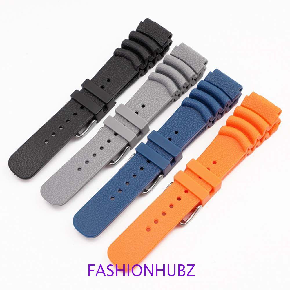 Fashionhubz สายนาฬิกาคุณภาพสูง Generic สําหรับ Seiko นาฬิกา 20 มม. 22 มม. สายซิลิโคนอ่อนนุ่ม