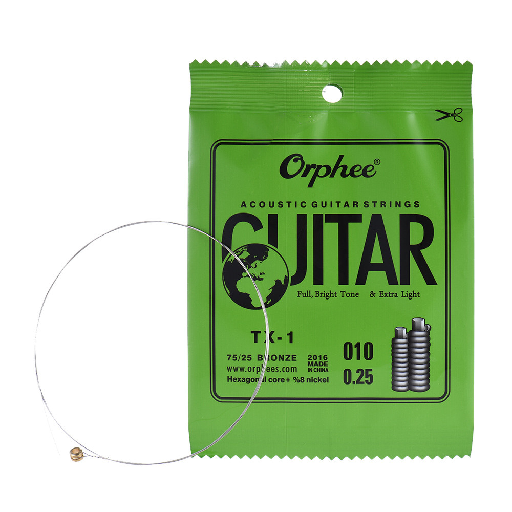 Lusicbase-PH RYUE TX-1 Single String Replacement for Acoustic Folk Guitar 1st E-String (.010) 10-Pac