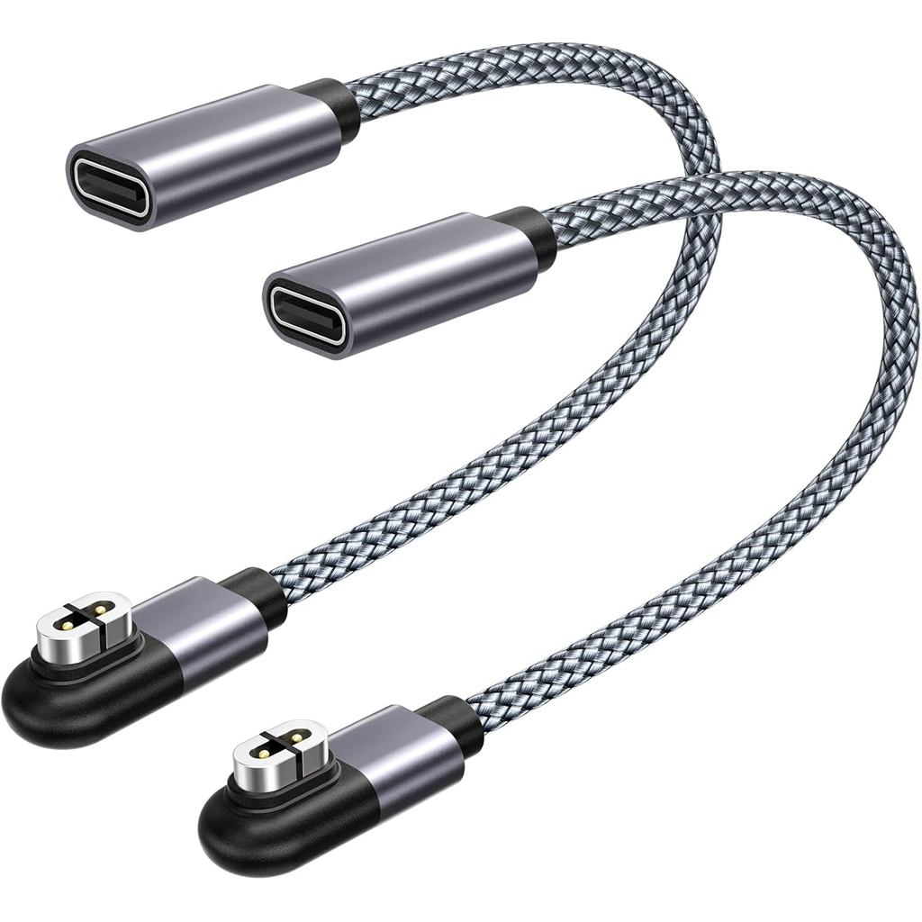 RUXELY USB C ถึง Shokz อะแดปเตอร์สายชาร์จ 2 แพ็ค,เครื่องชาร์จหูฟัง AfterShokz,Type C แม่เหล็กสั้นสํา