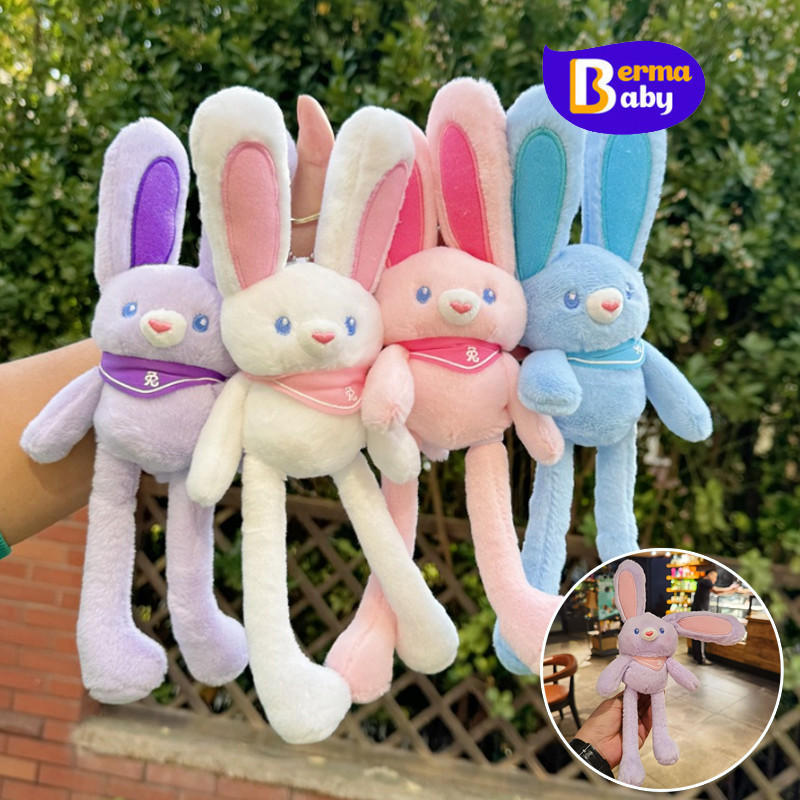 Berma Baby ของเล่นตุ๊กตากระต่ายดึงหู พวงกุญแจ  แบบดึงหู ขนฟู นุ่มนิ่ม ของเล่นเด็ก เด็ก ๆ