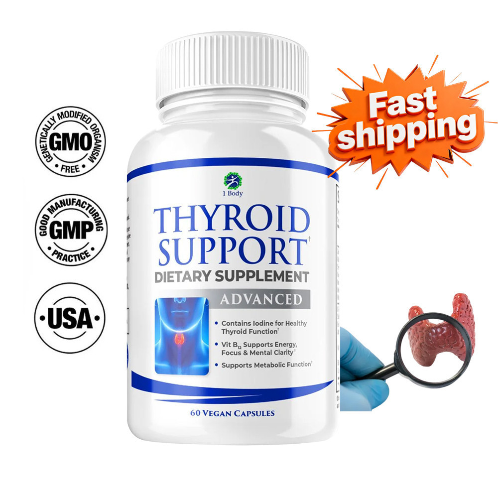 ​ อาหารเสริมไทรอยด์ 1 ตัว 60 แคปซูล ไอโอดีนสูตรพรีเมี่ยมจากพืช 150mcg + L-Tyrosine 300 มก. รองรับท่าทางและฟังก์ชั่นสมอง