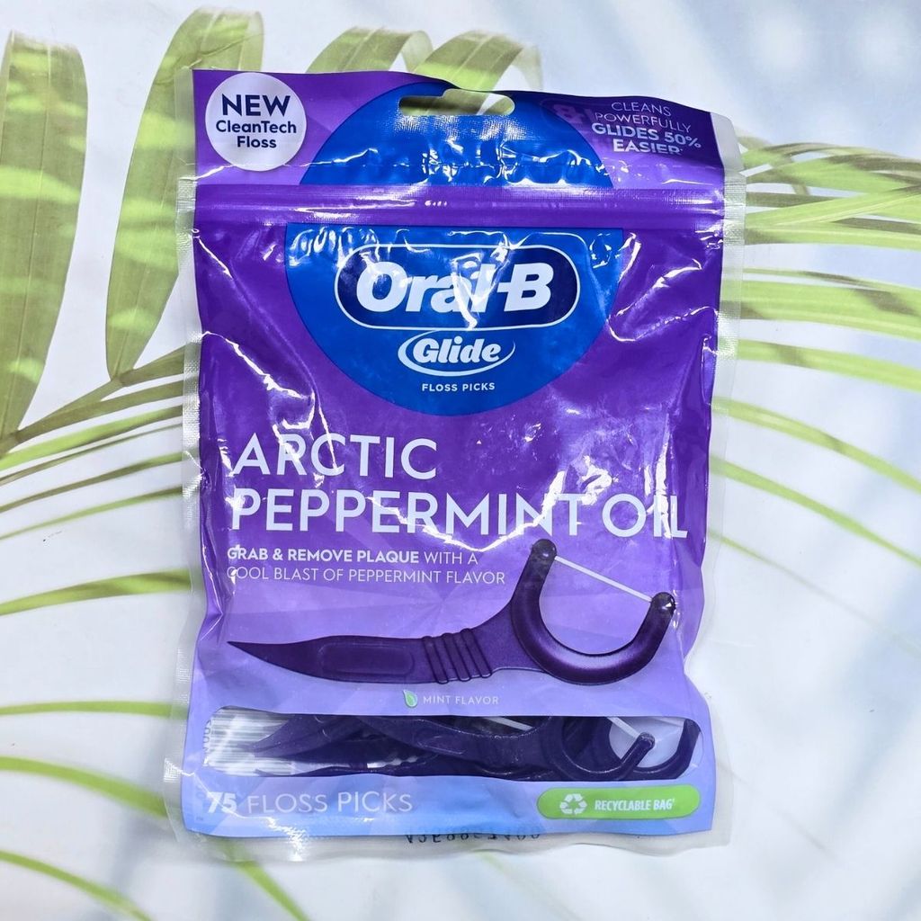 (Oral-B®) Glide Floss Picks Arctic Peppermint Oil 75 Picks ไหมขัดฟัน ออรัลบี ไกลด์