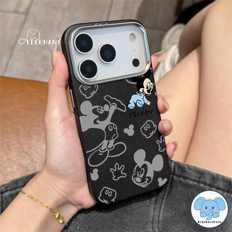 เคสไอโฟน17 13 สำหรับ iPhone 17 air 15 16 12 11 14 Pro Max 15 16 7 8 Plus XR X XS SE 2 3 เคส TPU นิ่มลายหนังมิกกี้น่ารัก
