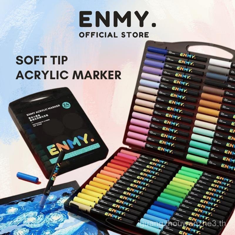 ENMY อะคริลิค Marker Soft Tip ปากกาสีวาด Colouring ภาพวาด Art ปากกา