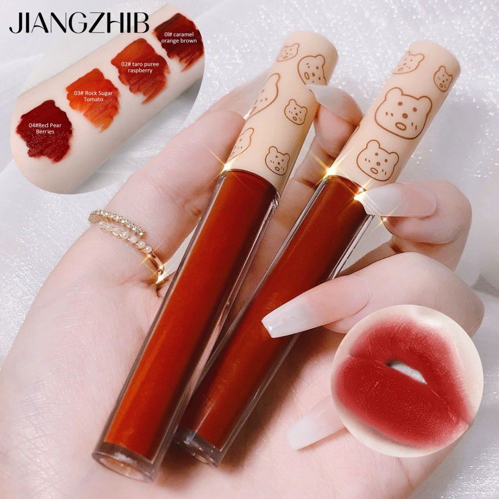 JIANGZHIB NYXKISS ชุด 4 ชิ้น Lip Glaze กํามะหยี่ Matte Moisturizing ลิปสติกถ้วย Non-เหนียวเหนอะหนะคว