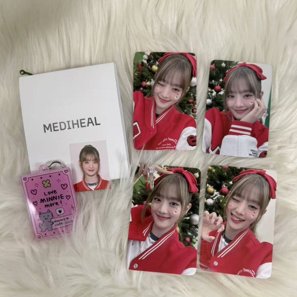 ล่าสุด (G) I-DLE ตุ๊กตา Mediwell Cotton Pad ตุ๊กตา minnie Endosement การ์ดชุดเต็มของแท้ minnie Photocard