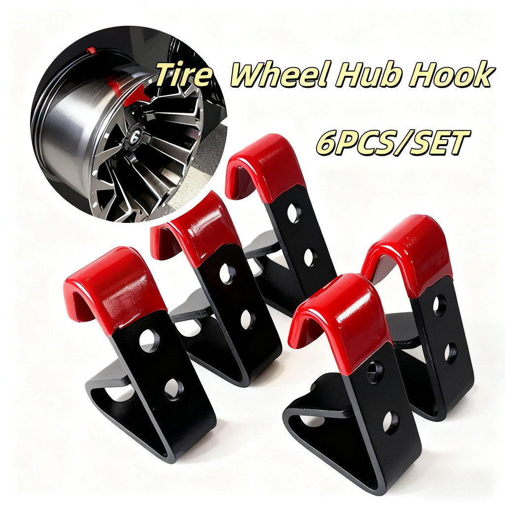 6PCS ล้อขอบ Hub แขวนผนังตะขอแขวนโลหะ J ผู้ถือสําหรับ Car Store แสดงห้องนิทรรศการสําหรับป้องกัน Scrat