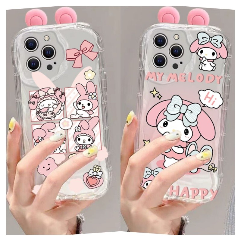 สีชมพู 3D Hello Kitty สําหรับ Samsung Gallaxy A16 A06 A12 A13 A25 A15 A05 A05S A35 A14 5G A50 A50S A