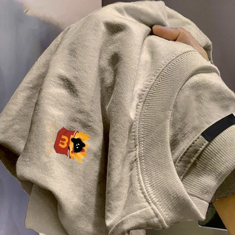 ChillTee เสื้อน่ารักoversize ผ้าCotton เกาหลีสไตล์ พิมพ์ลาย"YXTVK CAT"สตรีทแฟชั่นเสื้อยืดแขนสั้นผู้ชาย【COD】